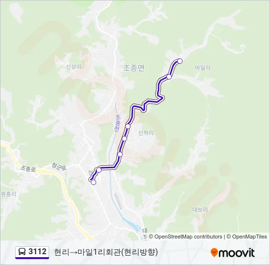 3112 버스 노선 지도