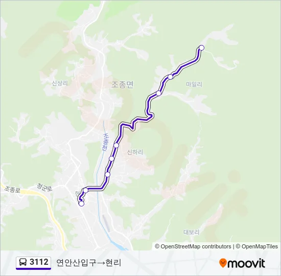 3112 버스 노선 지도