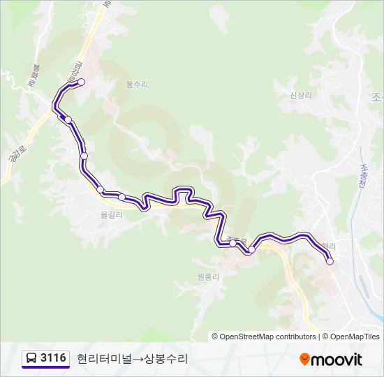 3116 버스 노선 지도