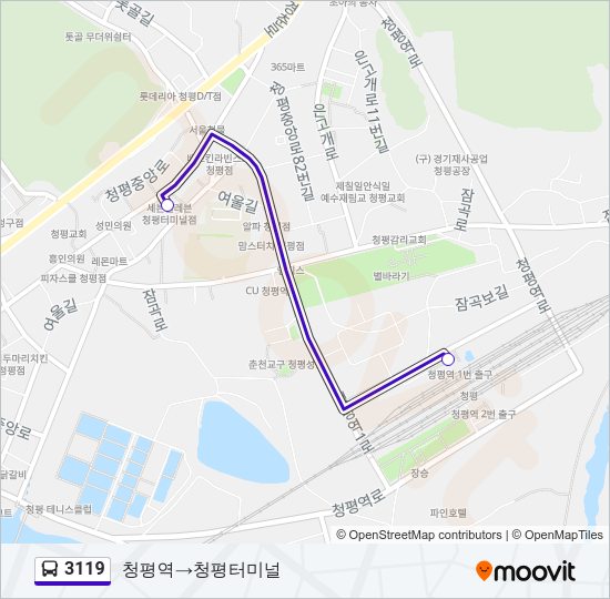 3119 버스 노선 지도