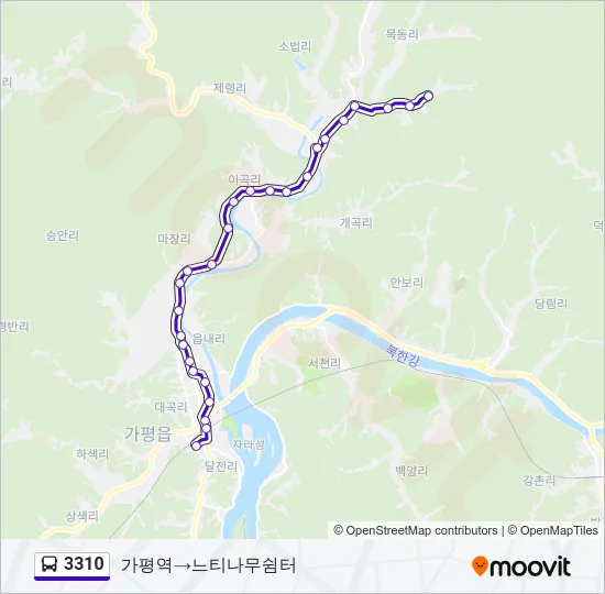 3310 버스 노선 지도