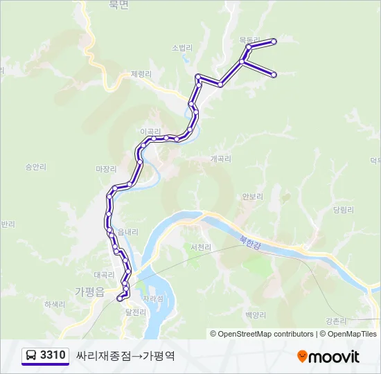 3310 버스 노선 지도