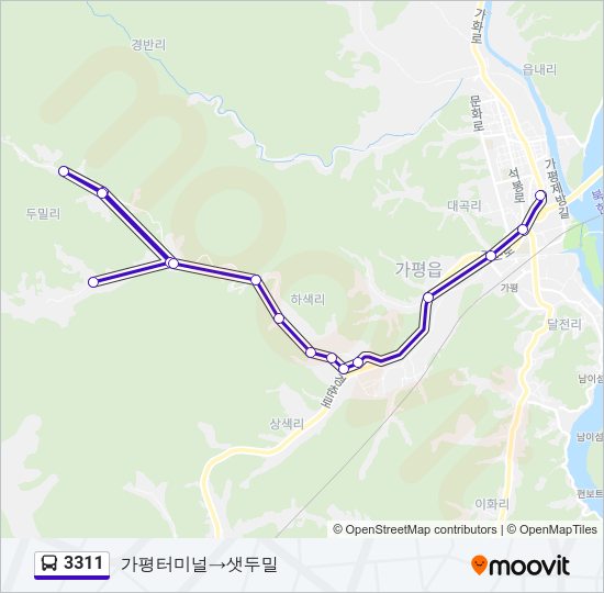 3311 버스 노선 지도