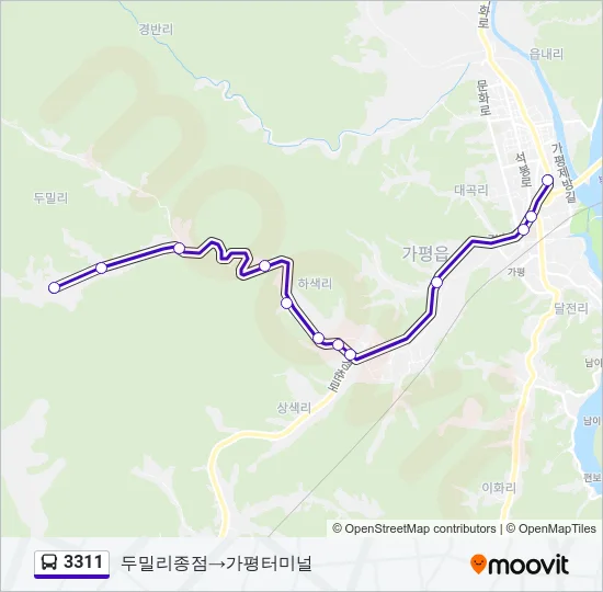 3311 버스 노선 지도