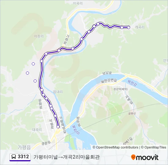 3312 버스 노선 지도