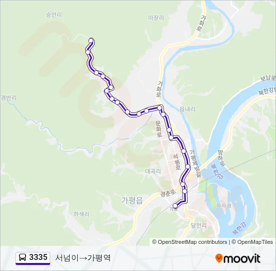 3335 버스 노선 지도