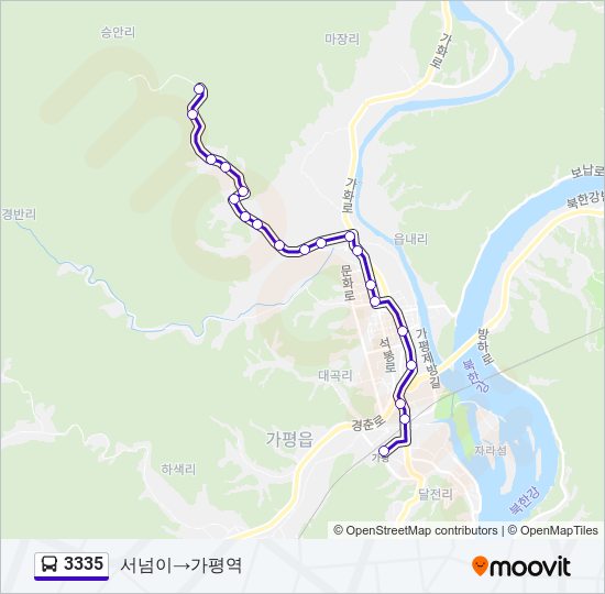 3335 bus Line Map