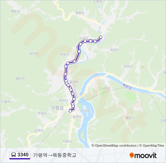 3340 버스 노선 지도