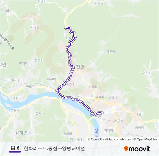 6 버스 노선 지도