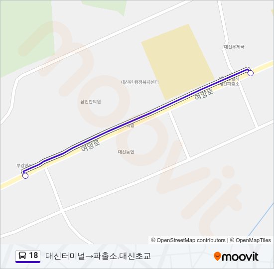 18 버스 노선 지도