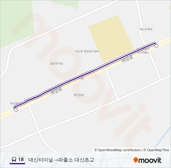 18 Bus Line Map