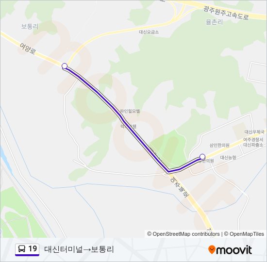 19 Bus Line Map