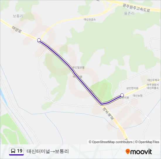 19 버스 노선 지도