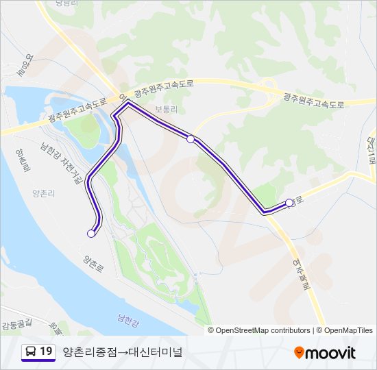 19 버스 노선 지도