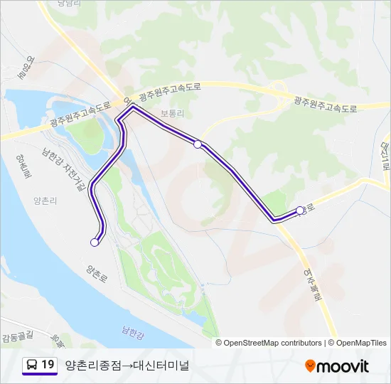 19 버스 노선 지도