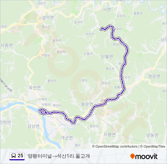 25 버스 노선 지도