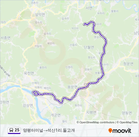 25 Bus Line Map