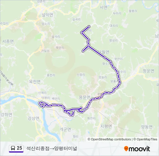 25 버스 노선 지도