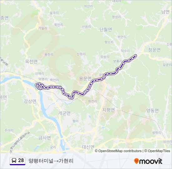 28 버스 노선 지도