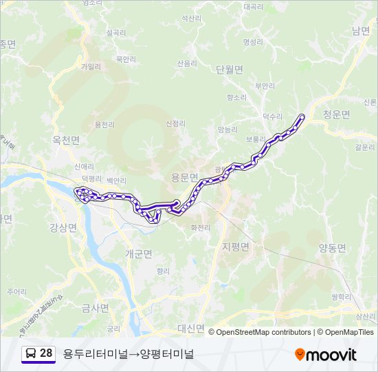 28 버스 노선 지도