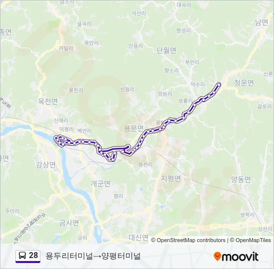 28 버스 노선 지도