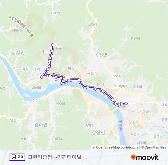 35 bus Line Map