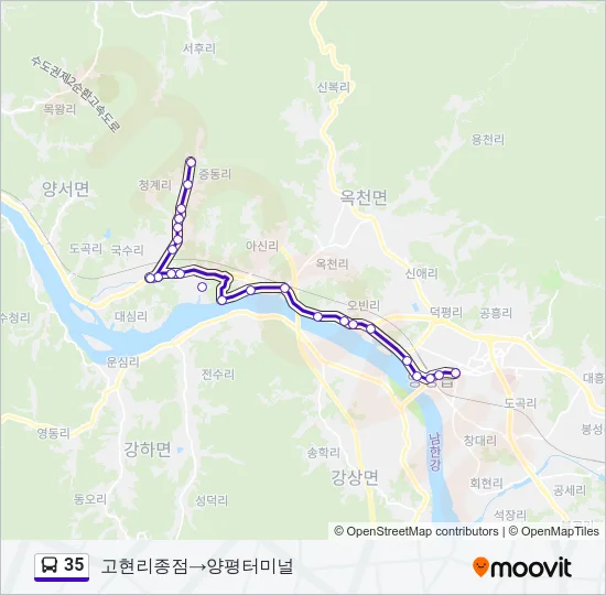 35 버스 노선 지도