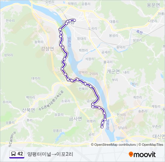 42 버스 노선 지도