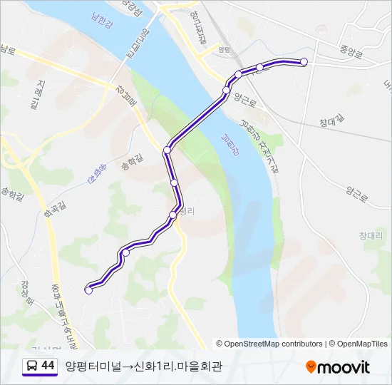 44 버스 노선 지도