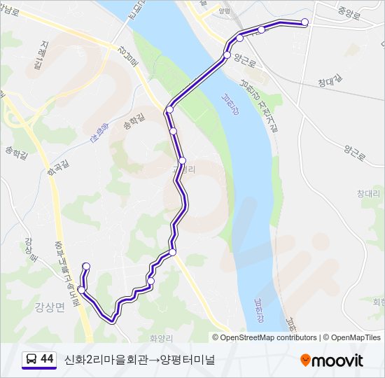 44 버스 노선 지도