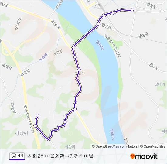 44 버스 노선 지도