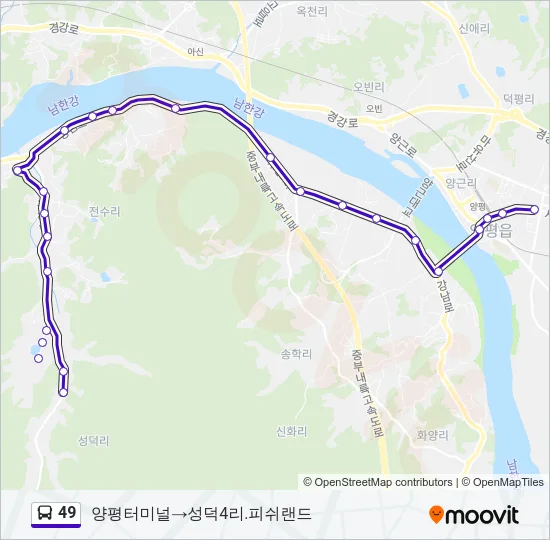 49 버스 노선 지도