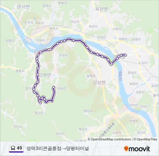 49 버스 노선 지도