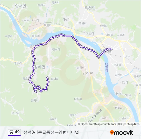 49 버스 노선 지도