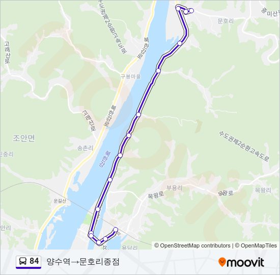 84 버스 노선 지도