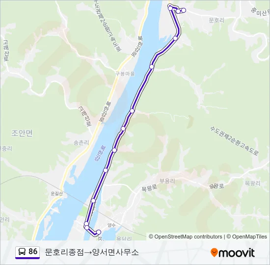 86 버스 노선 지도
