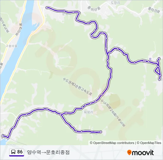 86 버스 노선 지도