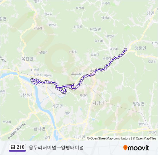 210 bus Line Map