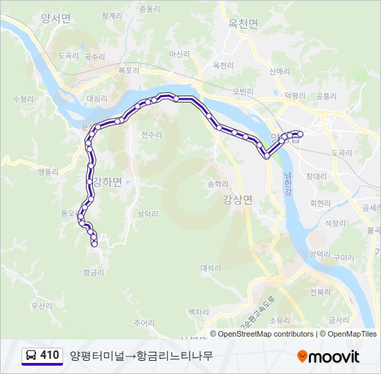 410 버스 노선 지도