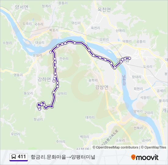 411 버스 노선 지도