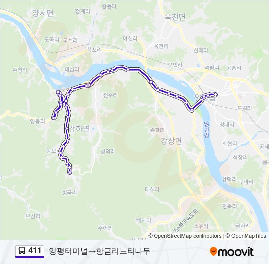 411 bus Line Map