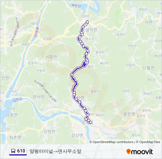 610 Bus Line Map