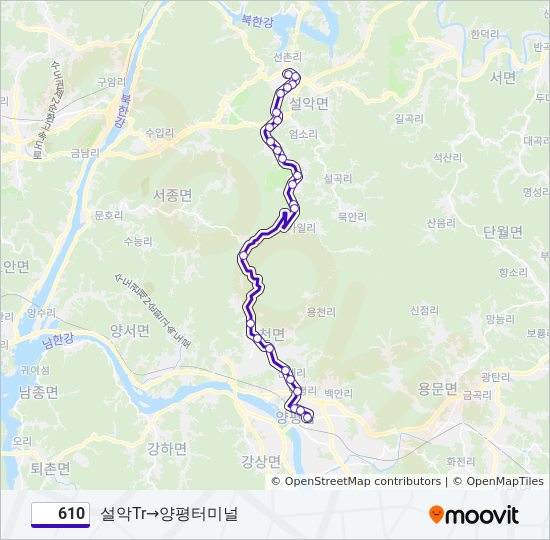 610 bus Line Map