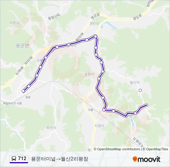 712 Bus Line Map