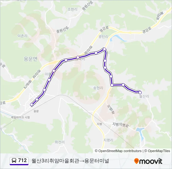 712 Bus Line Map