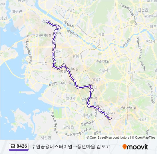 8426 버스 노선 지도