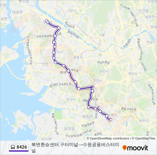 8426 버스 노선 지도