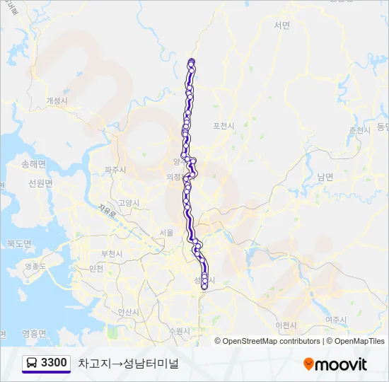3300 버스 노선 지도