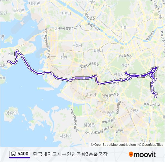 5400 버스 노선 지도