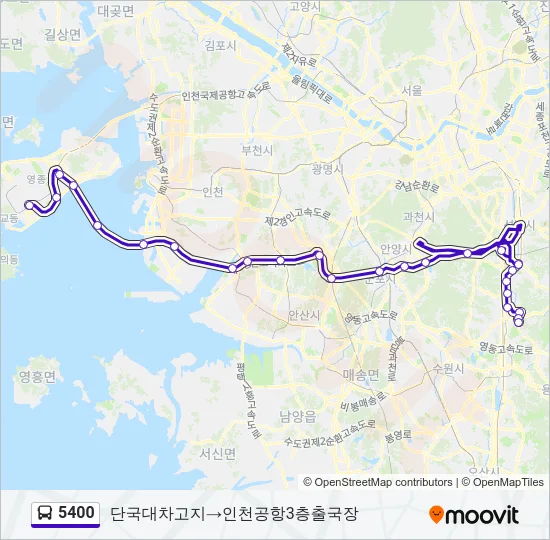 5400 버스 노선 지도